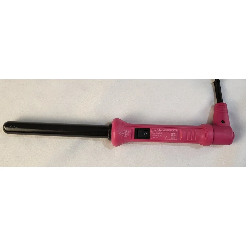 NuMe Professional Hot Pink Styling Reverse Curling Wand With Tourmaline HB025B-3